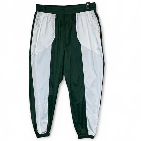 Fore All Pants - Fore All Women’s Green White Colorblock Nylon Track Pants Size XXL